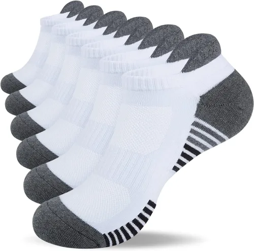 Lapulas Calcetines de tobillo atléticos para correr, corte bajo, acolchados, antiampollas, calcetines deportivos para hombres y mujeres, 6 pares