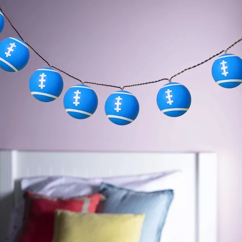 Miniatura 10 de 5.4 ft de largo, 10 pelotas deportivas para interiores, funciona con pilas, luces LED con forma de tenis, luz nocturna para Halloween, Navidad