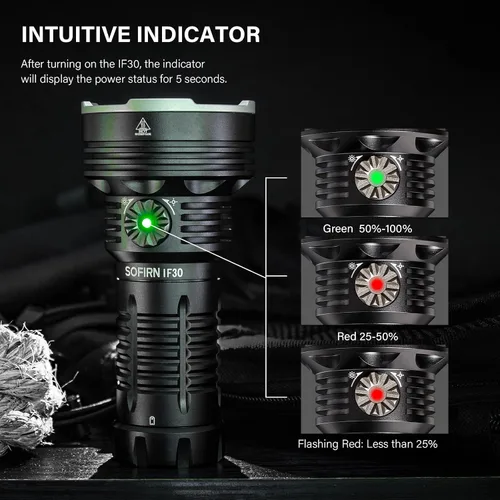 Miniatura 5 de Sofirn IF30 Linterna de Altos Lúmenes, Linterna Ultra Brillante de 12000 Lúmenes con Distancia de Haz de 685 Metros, Linterna Recargable USB C