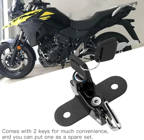 Miniatura 2 de Fydun Motocicleta Casco Lock Mount Hook Aleación de aluminio Kit de modificación de motocicleta para Suzuki V Strom 250 2017 (negro)