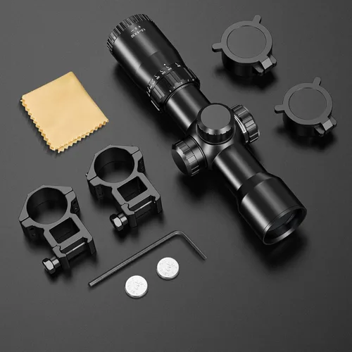 Miniatura 7 de CVLIFE Ballesta de 1.5-5x32, retícula balística de vidrio grabado de 20-100 yardas, ballesta iluminada roja y verde para caza con anillos de alcance