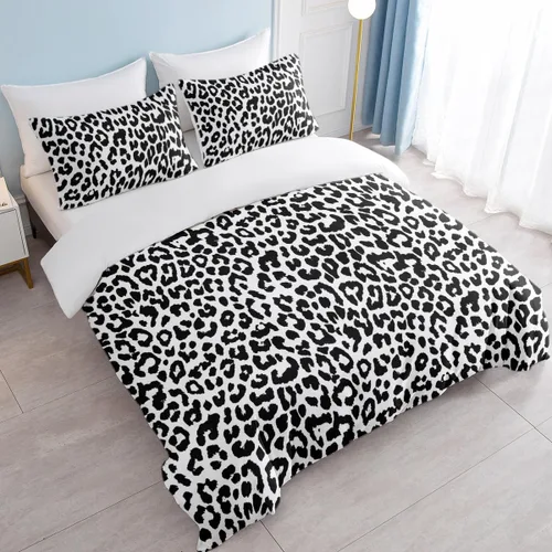Miniatura 2 de Juego de funda de edredón con estampado de leopardo, tamaño King, suave, de lujo, suave, con guepardo, para niñas, estilo moderno, bohemio