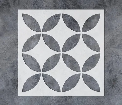 Miniatura 5 de GSS Designs - Plantillas de azulejos reutilizables, plantillas grandes de piso de 12 x 12 pulgadas para pintar hormigón, patio y paredes