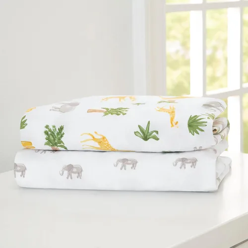 Miniatura 11 de Delta Children babyGap TrueSleep - Sábanas ajustables para cuna y niños pequeños (paquete de 2 unidades), diseño de amigos de safari (paquete de 2)