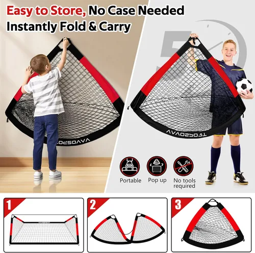 Miniatura 8 de Kids Soccer Goals for Backyard Set, 6×4ft Portable Soccer Goal & Ball Training Equipment with Cones, Target, Youth Toddler Pop Up Soccer Net for