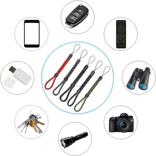 Miniatura 4 de ZXZone 10 cordones de muñeca, correa de mano de nailon de 8.8 pulgadas para llaves, teléfonos, cámaras DSLR, insignias de identificación