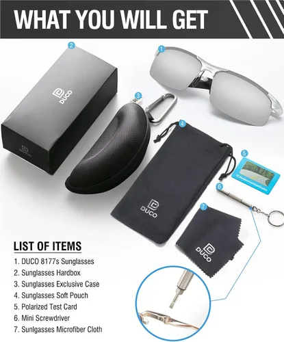 Miniatura 7 de Duco - Gafas de sol deportivas polarizadas para hombre con protección UV 8177s