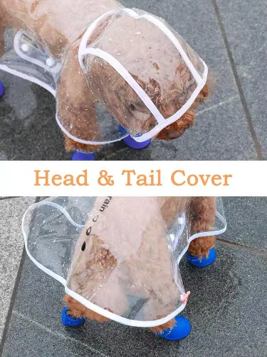 Miniatura 5 de Impermeable para mascotas, impermeable para perros pequeños, abrigo impermeable para cachorros, ropa impermeable transparente para perros pequeños