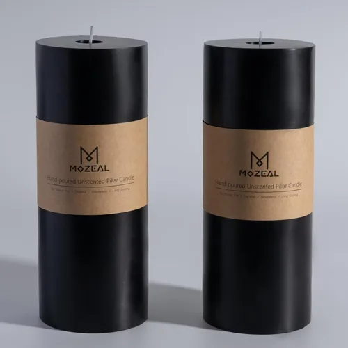 Miniatura 62 de MOZEAL Velas grandes sin perfume vertidas a mano de 3 x 8 pulgadas, sin humo, juego de 2, combustión lenta, sin goteo, aproximadamente 150 horas