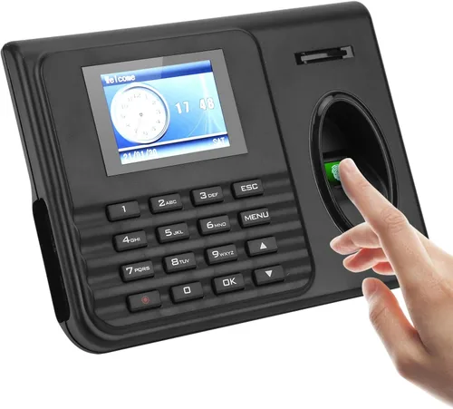 Miniatura 6 de FILFEEL Máquina de atención de huellas dactilares unisex con pantalla LCD a color de 2.4 pulgadas, reloj de tiempo biométrico de contraseña