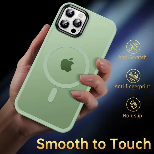 Miniatura 3 de Funda magnética para iPhone 12/iPhone 12 Pro, probada en caídas de grado militar, compatible con MagSafe, a prueba de golpes, translúcida, parte