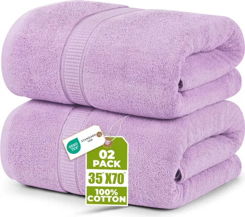 Utopia Towels - Toalla de baño gigante, 2 unidades, 17.69 oz/yd2 (600 gsm), 100% algodón hilado en anillo, altamente absorbentes y de secado rápido,