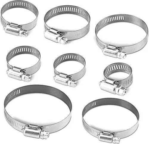 Miniatura 7 de UD - Abrazadera de manguera de acero inoxidable, 40 abrazaderas de manguera de engranaje helicoidal ajustable, rango de 0.315-1.732 in, kit