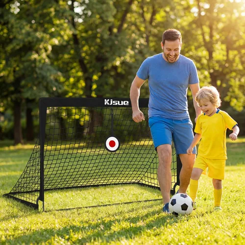 Miniatura 7 de Portería de fútbol, porterías de fútbol para niños para patio trasero, juego de 2, equipo de entrenamiento de red de fútbol de 4 x 3 pies, portería