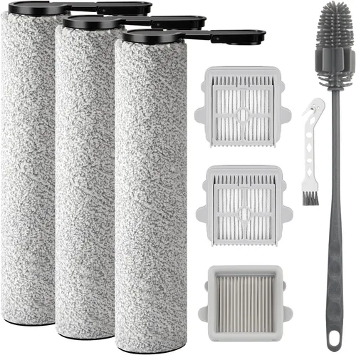 Rodillos de cepillo F25 y filtro HEPA para aspiradora inalámbrica en seco y húmedo Roborock F25/F25 ACE/F25 ALT/F25 LT/F25 RT/F25 GT, 3 rodillos de