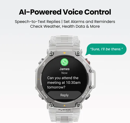 Miniatura 5 de Amazfit Recondicionado T-Rex 3 Reloj Inteligente Militar Rugoso 48mm, GPS, Mapas Offline, Resistente al Agua 100m, Reloj Inteligente de Fitness