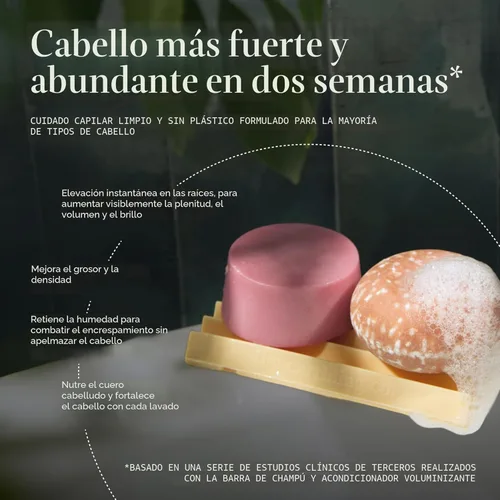 Miniatura 2 de The Earthling Co - Juego de barra de champú y acondicionador voluminizador para engrosamiento, plenitud, fuerza y crecimiento, sin sulfato, silicón