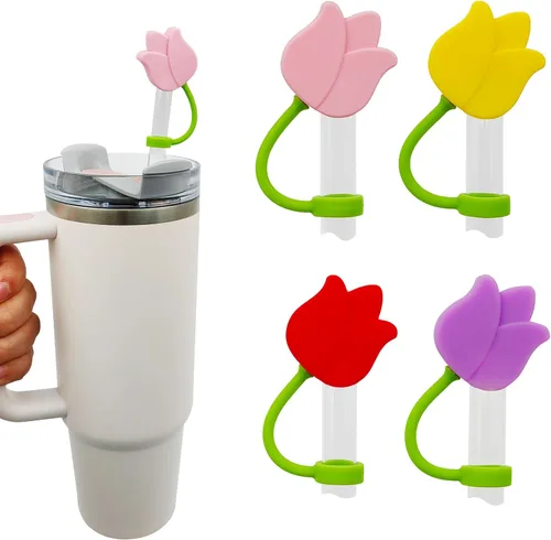Miniatura 7 de HOMDSG Paquete de 4 cubiertas de pajita de sombrero de vaquero de silicona compatibles con la taza Stanley de 30 y 40 oz, lindo accesorio divertido