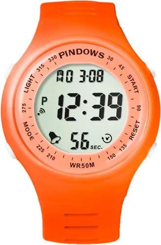 PINDOWS Relojes para mujer, 164.0 ft, impermeables, para exteriores, relojes deportivos digitales multifunción, calendario LED de siete colores, con