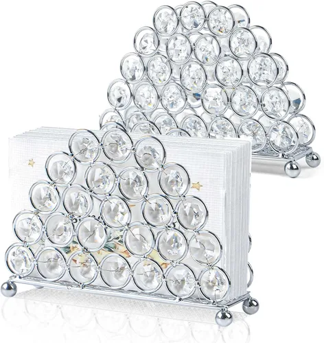 Miniatura 10 de Servilleteros de cristal elegantes y lujosos para servilletas de papel, cocina, comedor y encimeras, soporte para almacenamiento