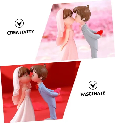 Miniatura 6 de ARTIBETTER 10 pares de adornos de boda para parejas, adornos para parejas y para la señora para tartas de boda, decoración de estatua de pareja
