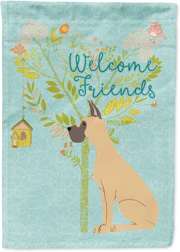 Miniatura 119 de Caroline's Treasures BB7594GF Bandera de jardín de Husky siberiano con texto en inglés "Welcome Friends" - Bandera decorativa para patio exterior