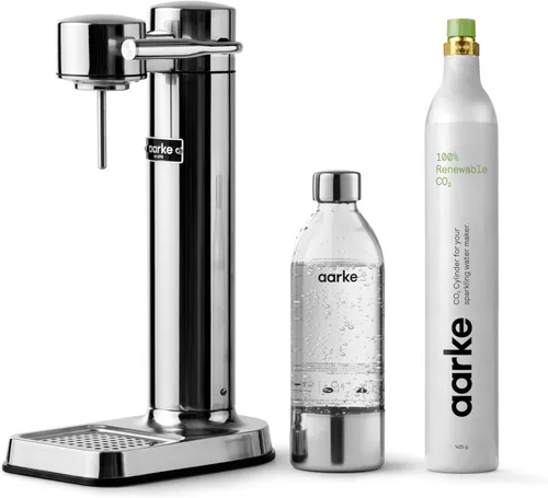 Miniatura 16 de Aarke Carbonator lll con cilindro de CO2, máquina de agua con gas y carbonatación, acero inoxidable con botella reutilizable PET sin BPA, volumen