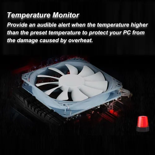 Miniatura 7 de Controlador de ventilador con monitor de temperatura, control automático de velocidad, LCD, panel frontal táctil de 5,25" de 5 canales