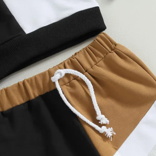 Miniatura 8 de Douhoow Conjunto de ropa de bebé con capucha y pantalones con cordón para bebé