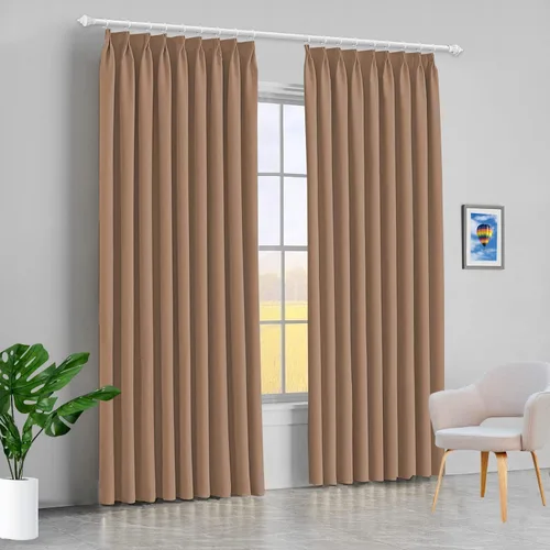 Miniatura 26 de 100% poliéster, panel de cortina de ventana de doble pellizco, con aislamiento térmico (negro, 57.9 x 72.0 in, 1 panel)