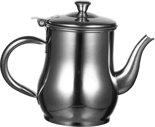 Cabilock Colador de aceite de acero inoxidable – Contenedor de grasa de 18 onzas con filtro de malla fina, botellas de aceite para almacenamiento de