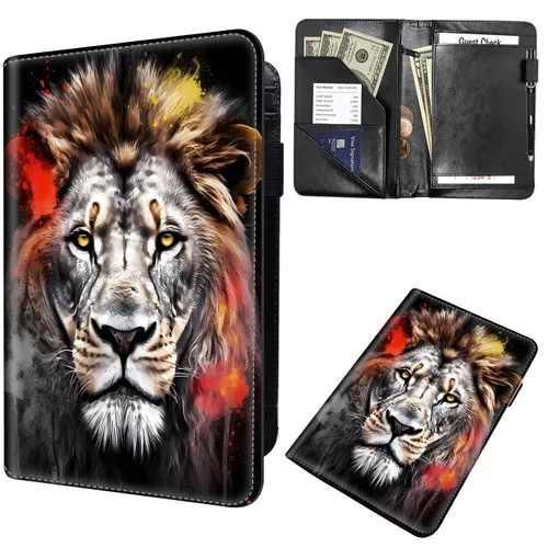 Miniatura 11 de Libros de mesero para camarera, cartera de cuero para camarero con cremallera, soporte para recibos, para camarero, camarero, accesorios