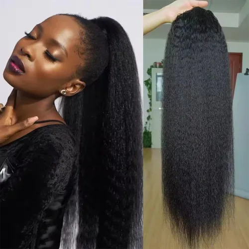 Miniatura 31 de Extensiones de cabello rizado para cola de caballo, cabello rizado para cola de caballo, extensión de cabello humano virgen brasileño