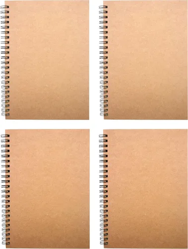 Miniatura 9 de YYaaloa 4-Pack A5 Lined Sketch Book Soft Cover Spiral Notebooks Journals 120 Pages 5.7" x 8.3" Cream colored paper (A5 Lined 4 color 4pcs)