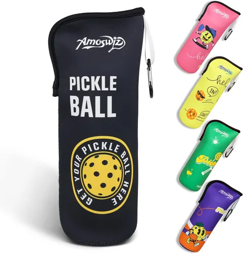 Miniatura 13 de Soporte para pelotas de pickleball – 1 bolsa de almacenamiento para pelotas, bolsa de tenis portátil con gancho para valla, soporte de botella