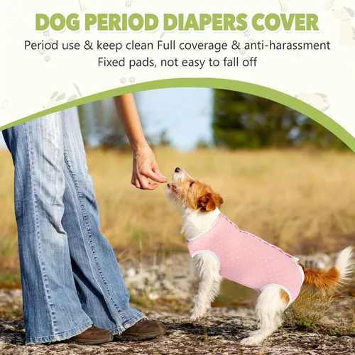 Miniatura 2 de Pañales para perros, mameluco de período para hembras, bragas sanitarias para perras, pañales térmicos para perros pequeños y medianos, puntos