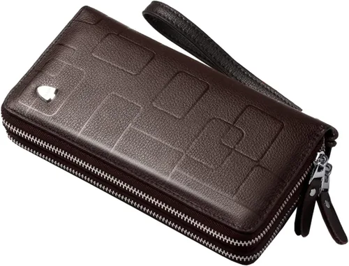 Miniatura 3 de KPYWZER Bolso de mano de cuero para hombre, cartera para muñeca, bolsa de muñeca