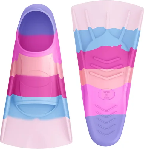 Miniatura 33 de Gintenco Aletas de Natación, Aletas de Entrenamiento de Natación para Niños para Natación de Vueltas, Aletas de Tamaño de Viaje con Bolsa de Malla