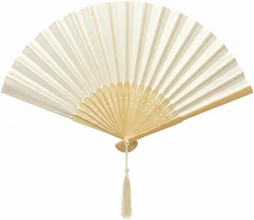 Miniatura 21 de Abanico de mano plegable de mano de tela con borla de grado A, varillas de bambú para mujeres y niñas, fiesta de verano, eventos, cumpleaños, boda
