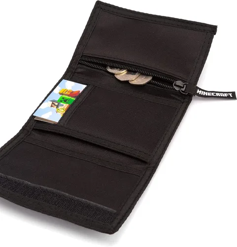 Miniatura 4 de Minecraft Billeteras Game Black or Green Creeper - Monedero de dinero tamaño único Negro