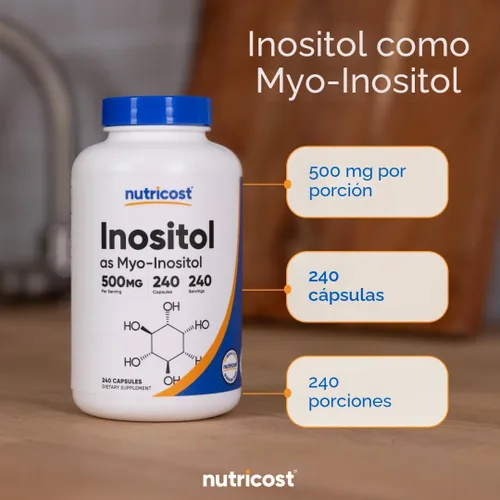 Miniatura 6 de Nutricost Cápsulas de inositol de 500 mg, 240 cápsulas – Cápsulas vegetales, sin OMG, sin gluten (mio-inositol)