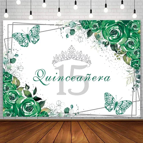 Miniatura 17 de Sendy Telón de fondo de quinceañera de 7 x 5 pies con membrillo de 15 años, suministros de decoración de fiesta de cumpleaños para niña, princesa