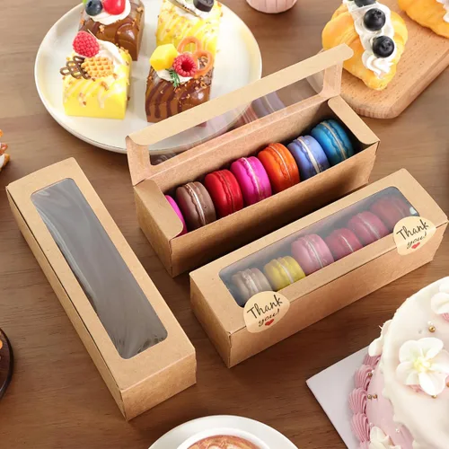 Miniatura 2 de NPLUX Paquete de 36 cajas de macarrones para 5-7 macarrones, cajas de dulces de fresa con adhesivo para regalo, regalos de graduación, regalos