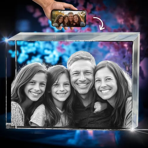 Miniatura 16 de 3D innovation Foto de cristal 3D, regalos conmemorativos personalizados para mamá, papá, esposa, hombres, mascotas, imagen de vidrio personalizada