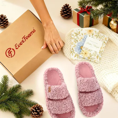 Miniatura 7 de EverFoams - Pantuflas de punta abierta para mujer, suaves y cómodas, de espuma viscoelástica, para interiores