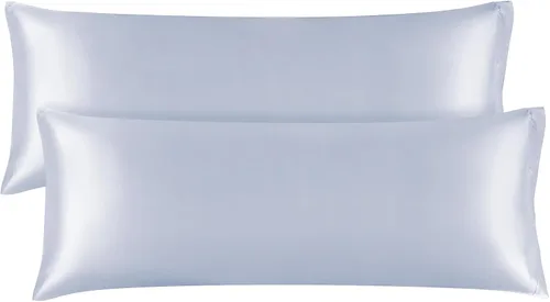 Miniatura 172 de Bedelite Funda de almohada de satén para el cuerpo, súper suave y refrescante, para el cabello y la piel, transpirable, sedosa y larga, 20 x 54 Rosa