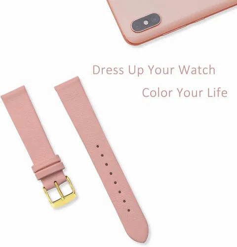 Miniatura 2 de WOCCI Correas de reloj elegantes, correas de repuesto de cuero genuino para hombres y mujeres, ancho de la correa 0.315 in, 0.394 in, 0.472 in