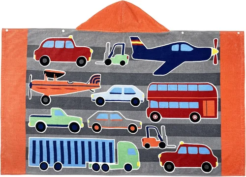 Miniatura 2 de BANGSAUR Toallas de playa con capucha para niños, 100 % algodón, 50 x 30 pulgadas, manta envolvente, niños pequeños de 3 a 12 años, toalla