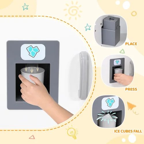 Miniatura 4 de MAMIZO Cocina de juego de esquina para niños, cocina de juguete de simulación de madera, juego de cocina grande con lavadora, campana extractora
