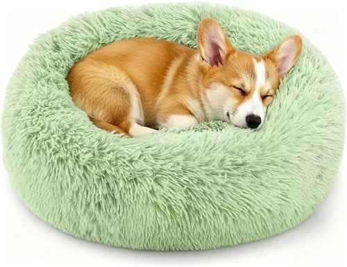 Miniatura 12 de Calming Donut Dog and Cat Bed for Indoor Cats, Anti-Anxiety Round Fluffy Soft Washable Small Pet Bed for Puppy and Kitten, Warming Comfortable